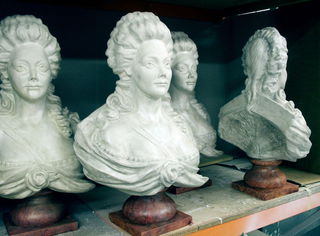 Busts of Marie Antoinette. Sculpted by Sue Dorrington and cast and painted as breakaways. 